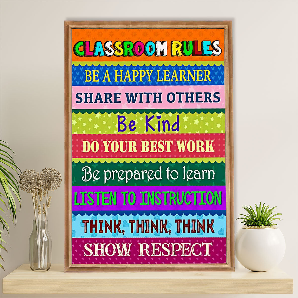Teacher Classroom Poster | Classroom Rules | Wall Art Back To School Gift for Teacher