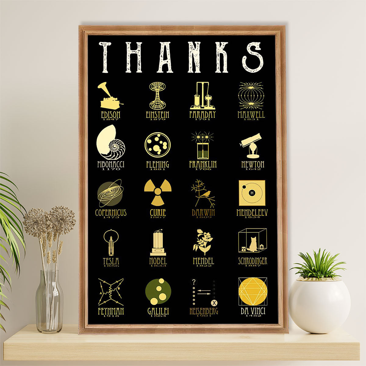 Teacher Classroom Canvas Wall Art | THANKS | Back To School Gift for Teacher