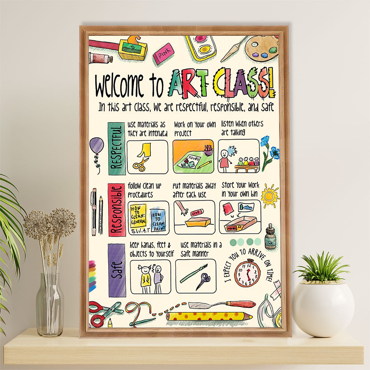 Teacher Classroom Poster | Art Class | Wall Art Back To School Gift for Teacher