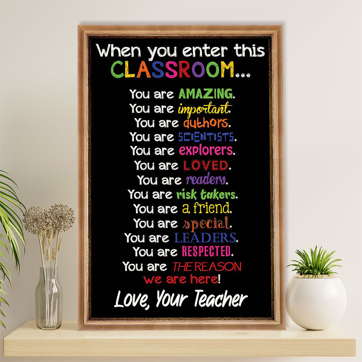 Teacher Classroom Poster | From Teacher To Student | Wall Art Back To School Gift for Teacher