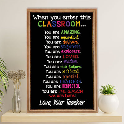 Teacher Classroom Poster | From Teacher To Student | Wall Art Back To School Gift for Teacher