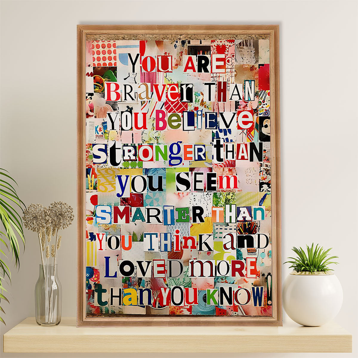 Teacher Classroom Poster | Braver Than You Believe | Wall Art Back To School Gift for Teacher