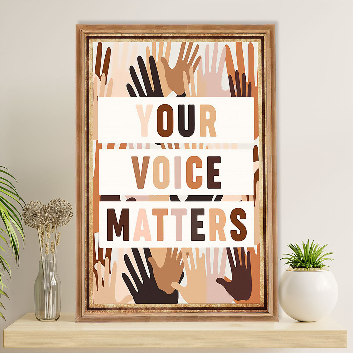 Teacher Classroom Poster | Different Colors - Your Voice Matters | Wall Art Back To School Gift for Teacher