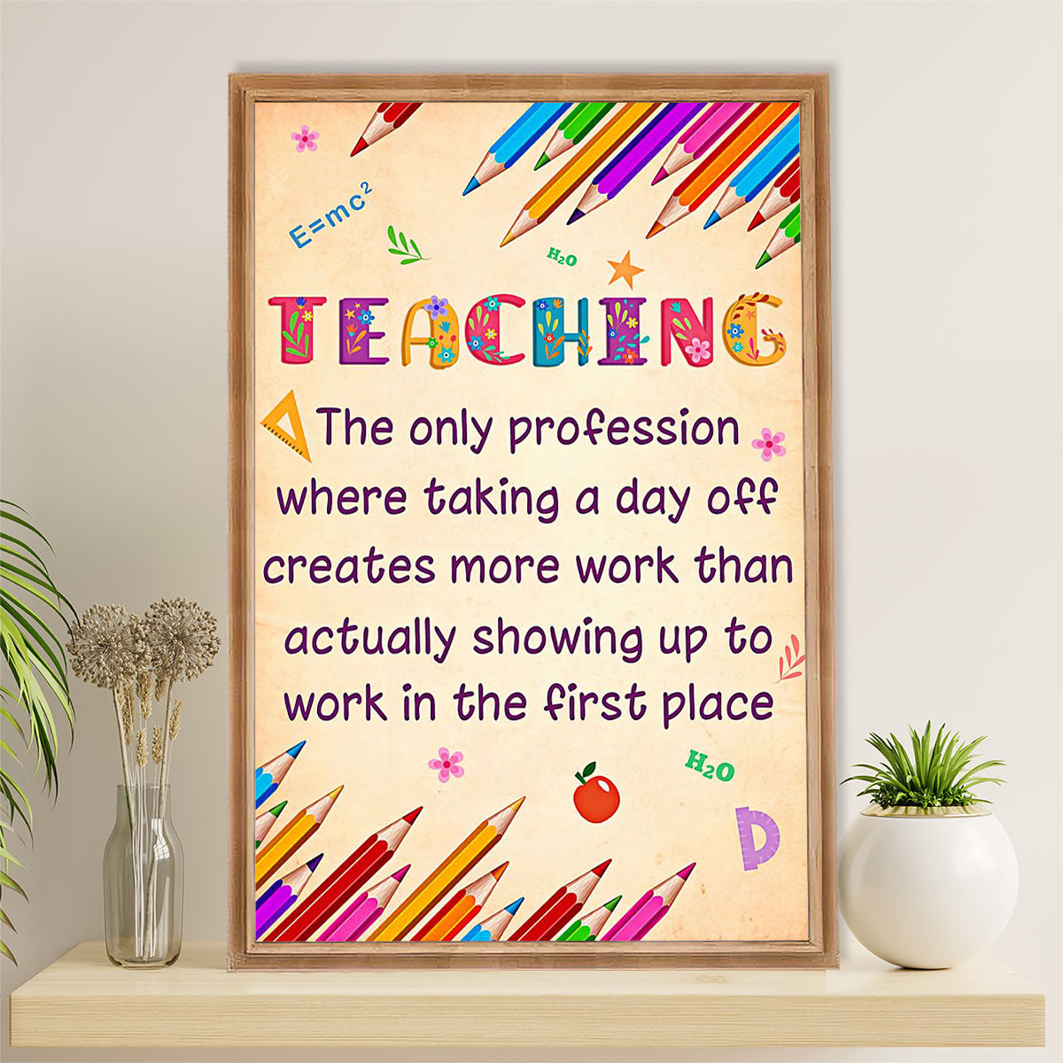 Teacher Classroom Canvas Wall Art | Teaching Profession | Back To School Gift for Teacher