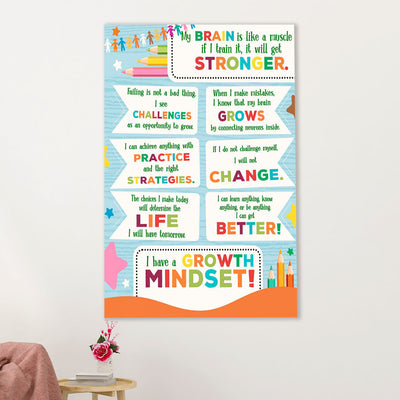 Teacher Classroom Poster | Growth Mindset | Wall Art Back To School Gift for Teacher