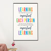 Teacher Classroom Poster | Learning How Important You Are | Wall Art Back To School Gift for Teacher
