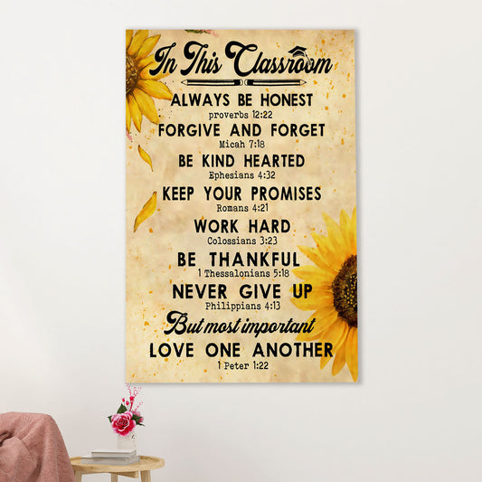 Teacher Classroom Canvas Wall Art | In This Classroom | Back To School Gift for Teacher