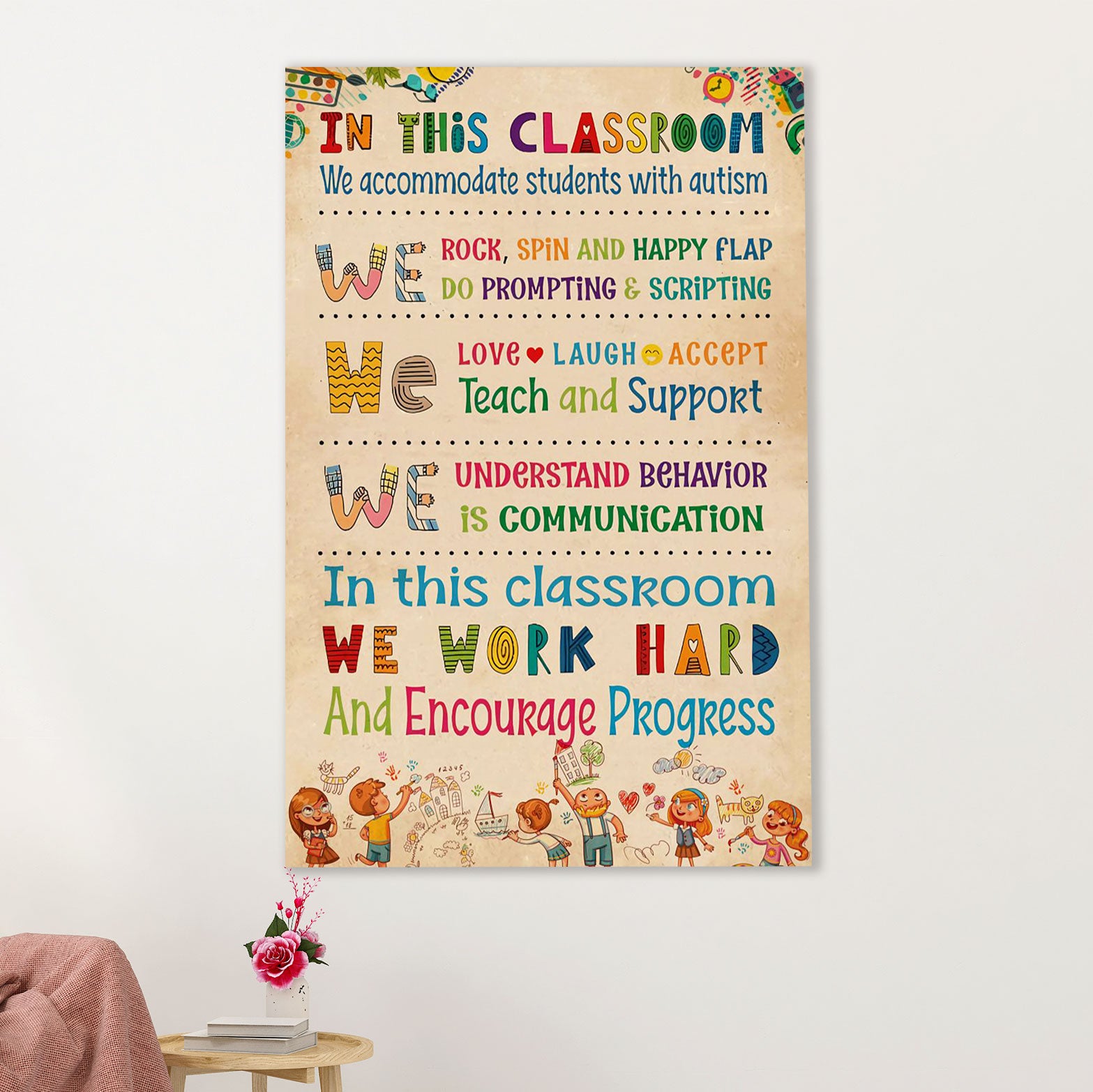 Teacher Classroom Poster | In This Classroom | Wall Art Back To School Gift for Teacher