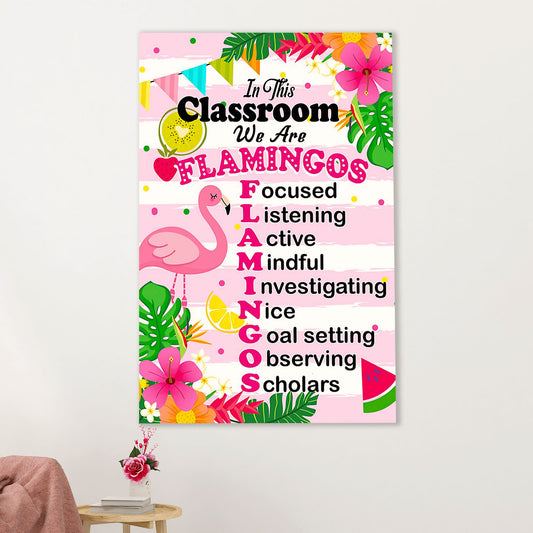 Teacher Classroom Canvas Wall Art | We Are Flamingos | Back To School Gift for Teacher