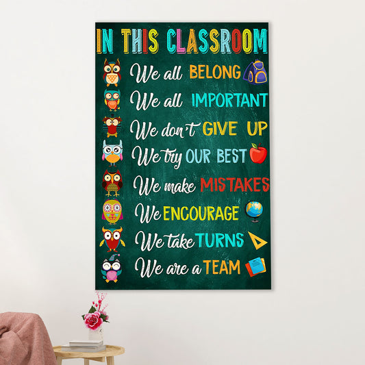 Teacher Classroom Canvas Wall Art | Students In This Classroom | Back To School Gift for Teacher