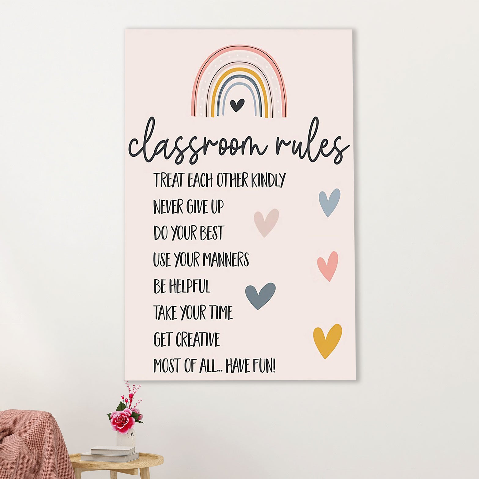 Teacher Classroom Poster | Student Classroom Rules | Wall Art Back To School Gift for Teacher