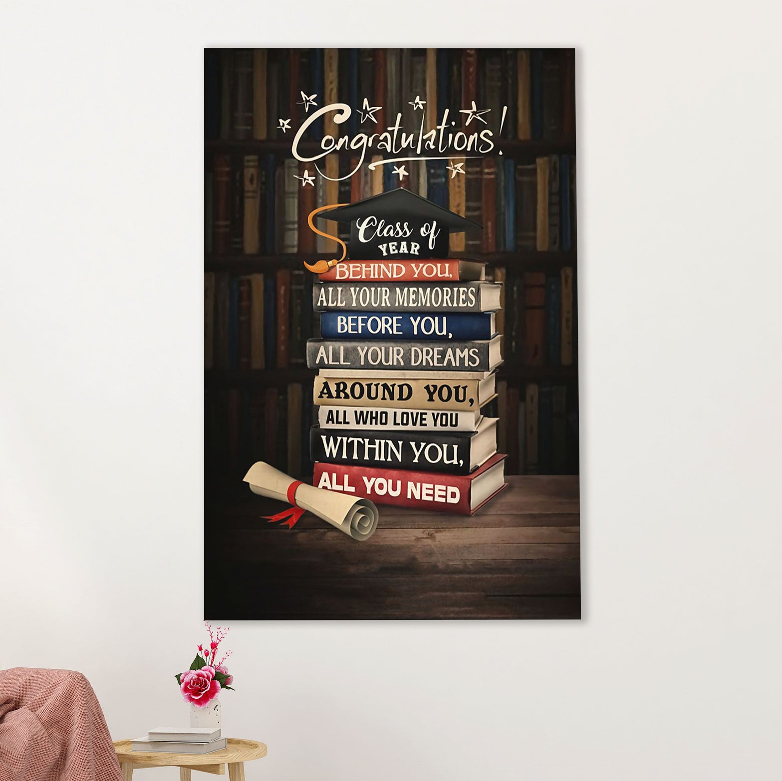 Teacher Classroom Canvas Wall Art | Class Of Year | Back To School Gift for Teacher