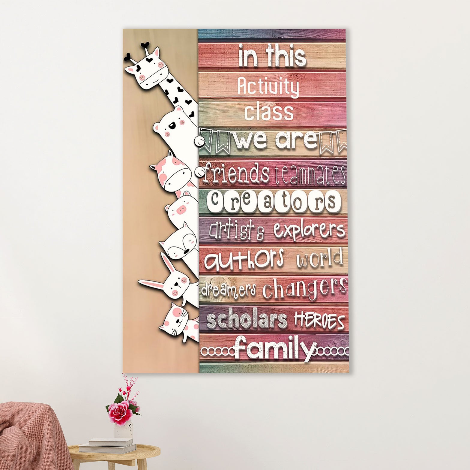 Teacher Classroom Canvas Wall Art | In This Activity Class | Back To School Gift for Teacher