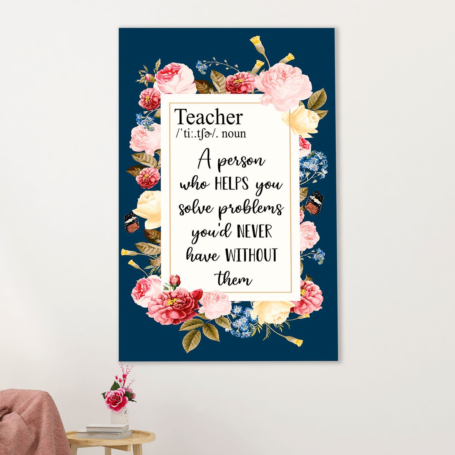Teacher Classroom Poster | Teacher Definition | Wall Art Back To School Gift for Teacher