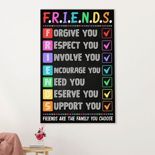 Teacher Classroom Canvas Wall Art | FRIENDS | Back To School Gift for Teacher
