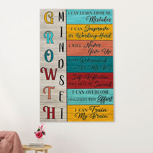 Teacher Classroom Canvas Wall Art | Growth Mindset | Back To School Gift for Teacher