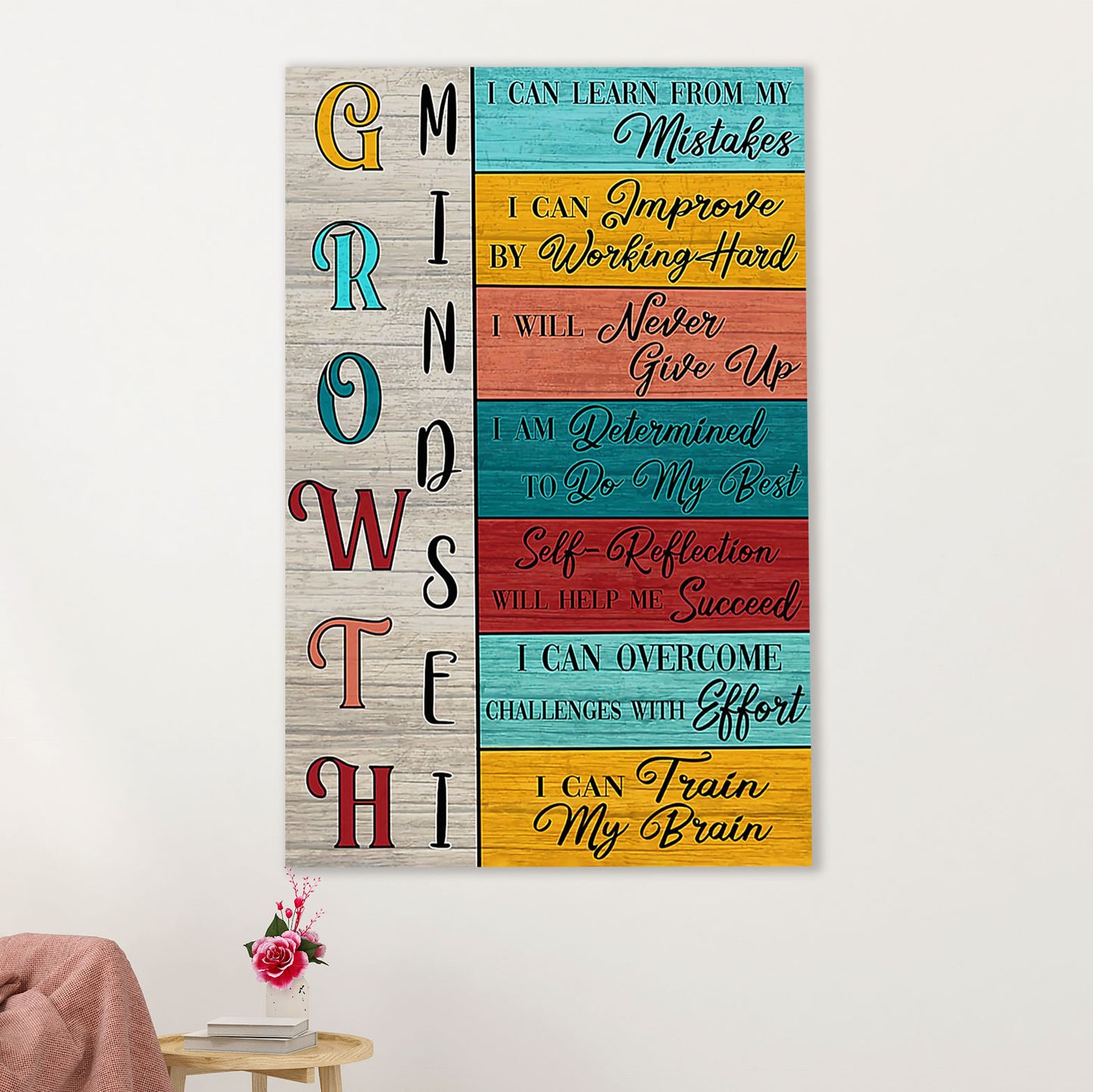 Teacher Classroom Poster | Growth Mindset | Wall Art Back To School Gift for Teacher