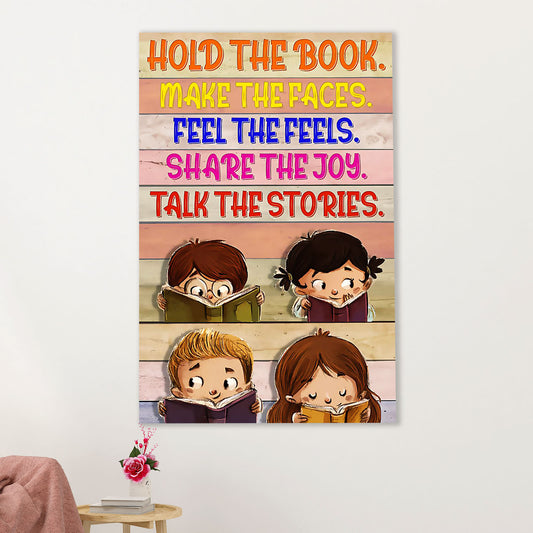Teacher Classroom Canvas Wall Art | Hold The Book | Back To School Gift for Teacher