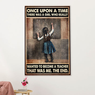 Teacher Classroom Poster | Girl Wanted To Become A Teacher | Wall Art Back To School Gift for Teacher