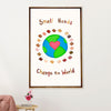 Teacher Classroom Canvas Wall Art | Different Colors Change The World | Back To School Gift for Teacher