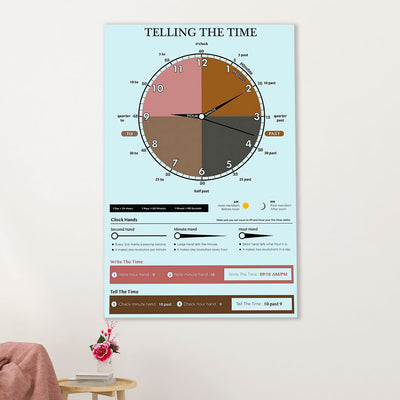 Teacher Classroom Poster | Telling The Time | Wall Art Back To School Gift for Teacher