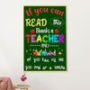 Teacher Classroom Poster | Thanks A Teacher | Wall Art Back To School Gift for Teacher