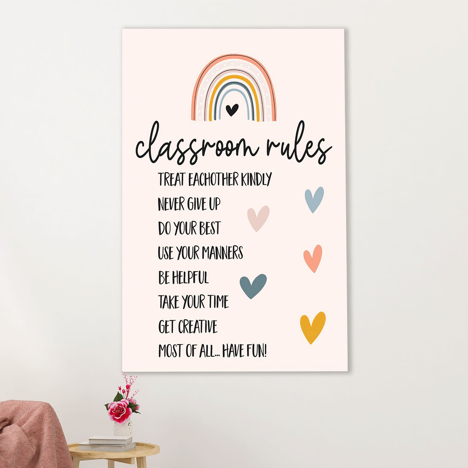 Teacher Classroom Poster | Classroom Rules | Wall Art Back To School Gift for Teacher