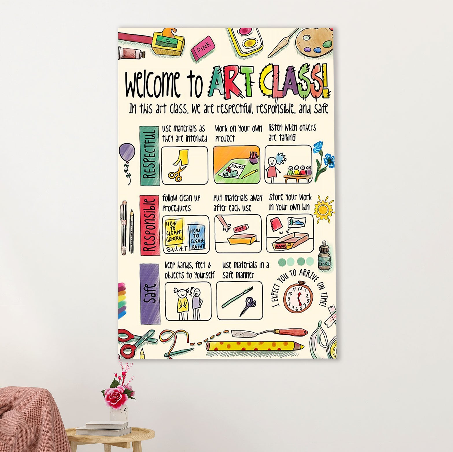 Teacher Classroom Poster | Art Class | Wall Art Back To School Gift for Teacher
