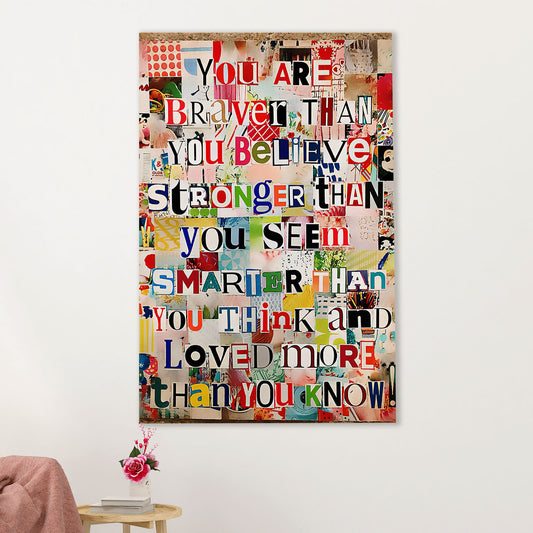 Teacher Classroom Canvas Wall Art | Braver Than You Believe | Back To School Gift for Teacher