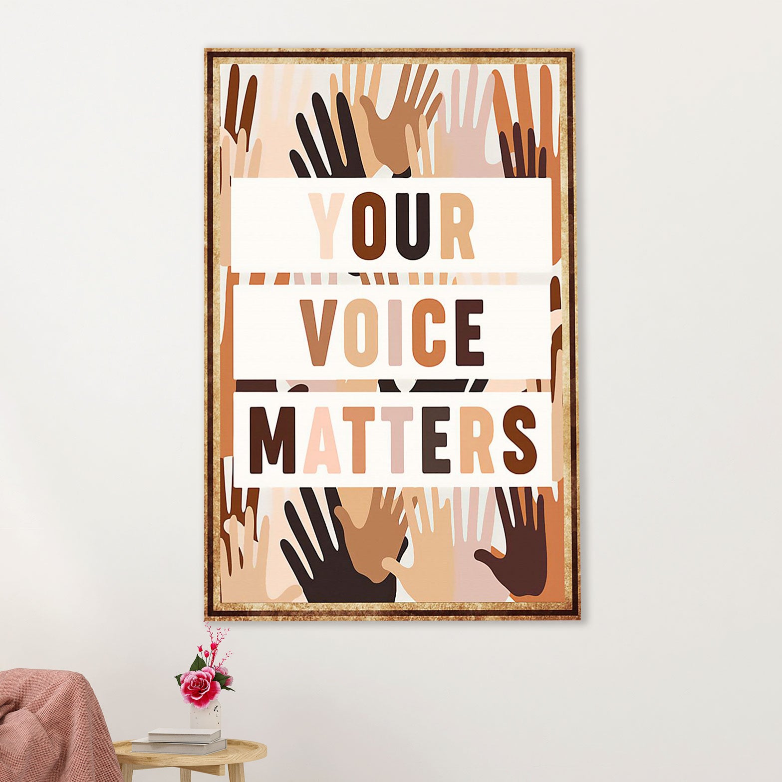 Teacher Classroom Poster | Different Colors - Your Voice Matters | Wall Art Back To School Gift for Teacher