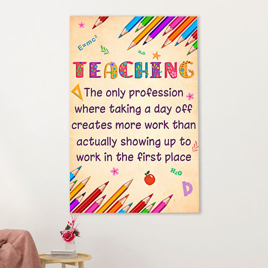 Teacher Classroom Canvas Wall Art | Teaching Profession | Back To School Gift for Teacher