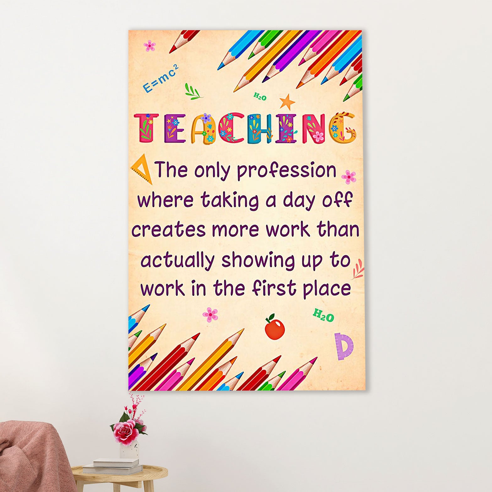 Teacher Classroom Poster | Teaching Profession | Wall Art Back To School Gift for Teacher