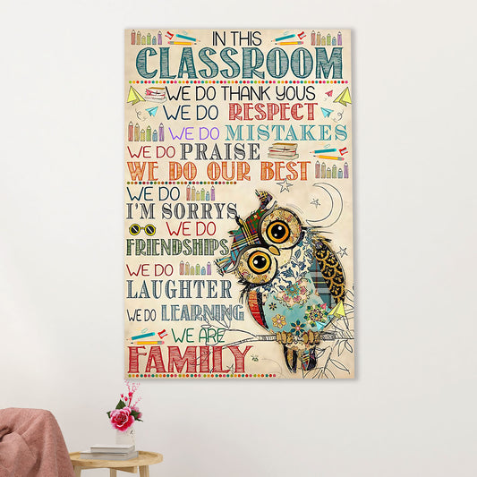Teacher Classroom Canvas Wall Art | In This Classroom | Back To School Gift for Teacher