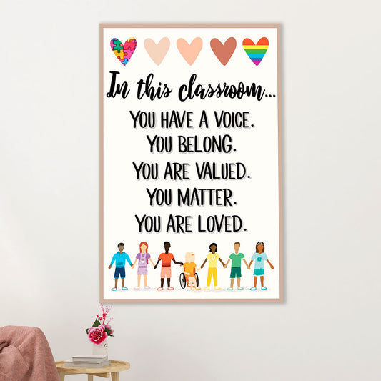 Teacher Classroom Canvas Wall Art | In This Classroom | Back To School Gift for Teacher