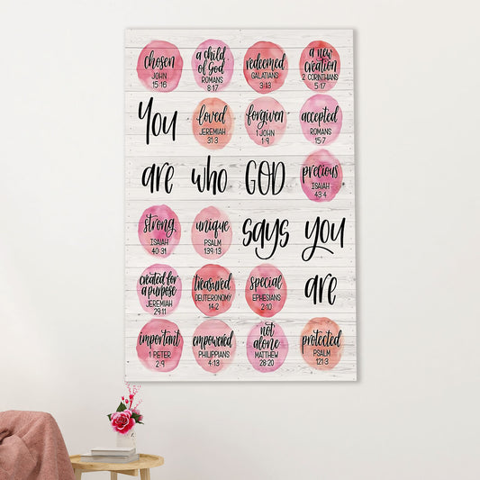 Teacher Classroom Canvas Wall Art | You Are Who GOD Says You Are | Back To School Gift for Teacher