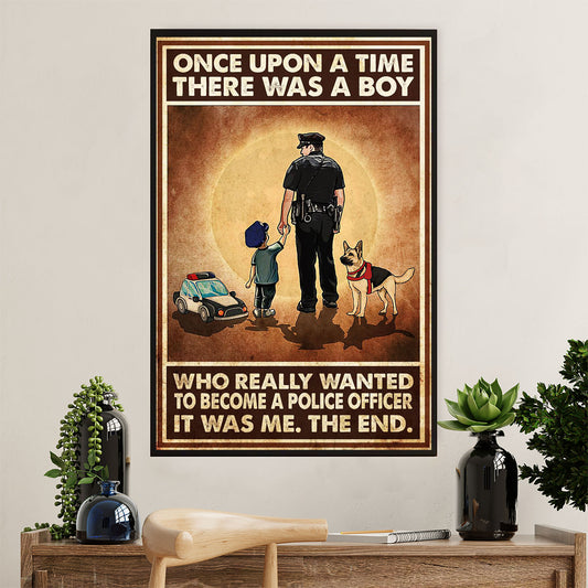 Police Officer Poster | Boy Wanted To Become A Police Officer | Wall Art Gift for Policeman