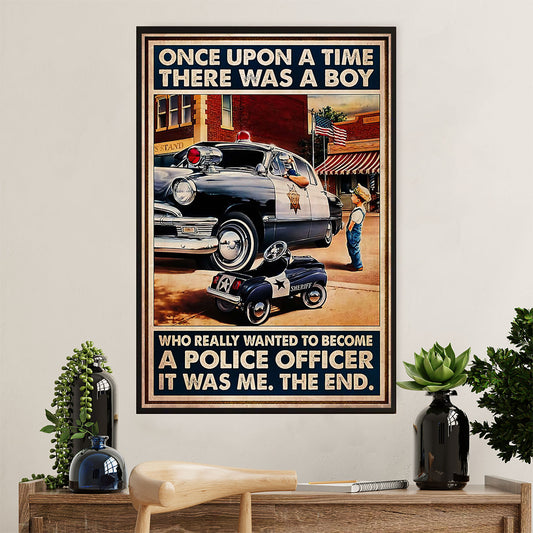 Police Officer Poster | Boy Wanted To Be A Police | Wall Art Gift for Policeman