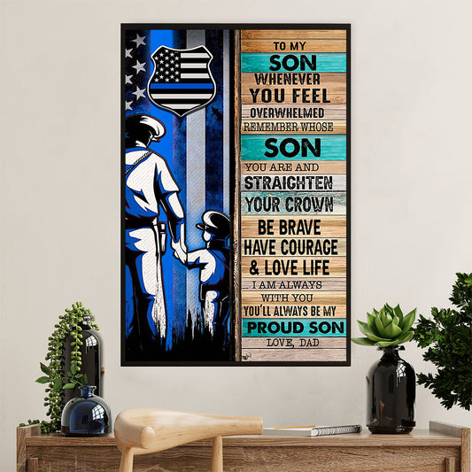 Police Officer Poster | From Dad to Son | Wall Art Gift for Policeman