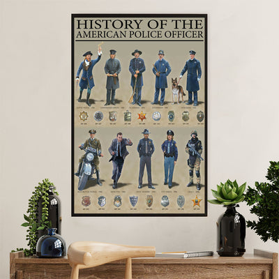 Police Officer Poster | History Of The American Police Officer | Wall Art Gift for Policeman