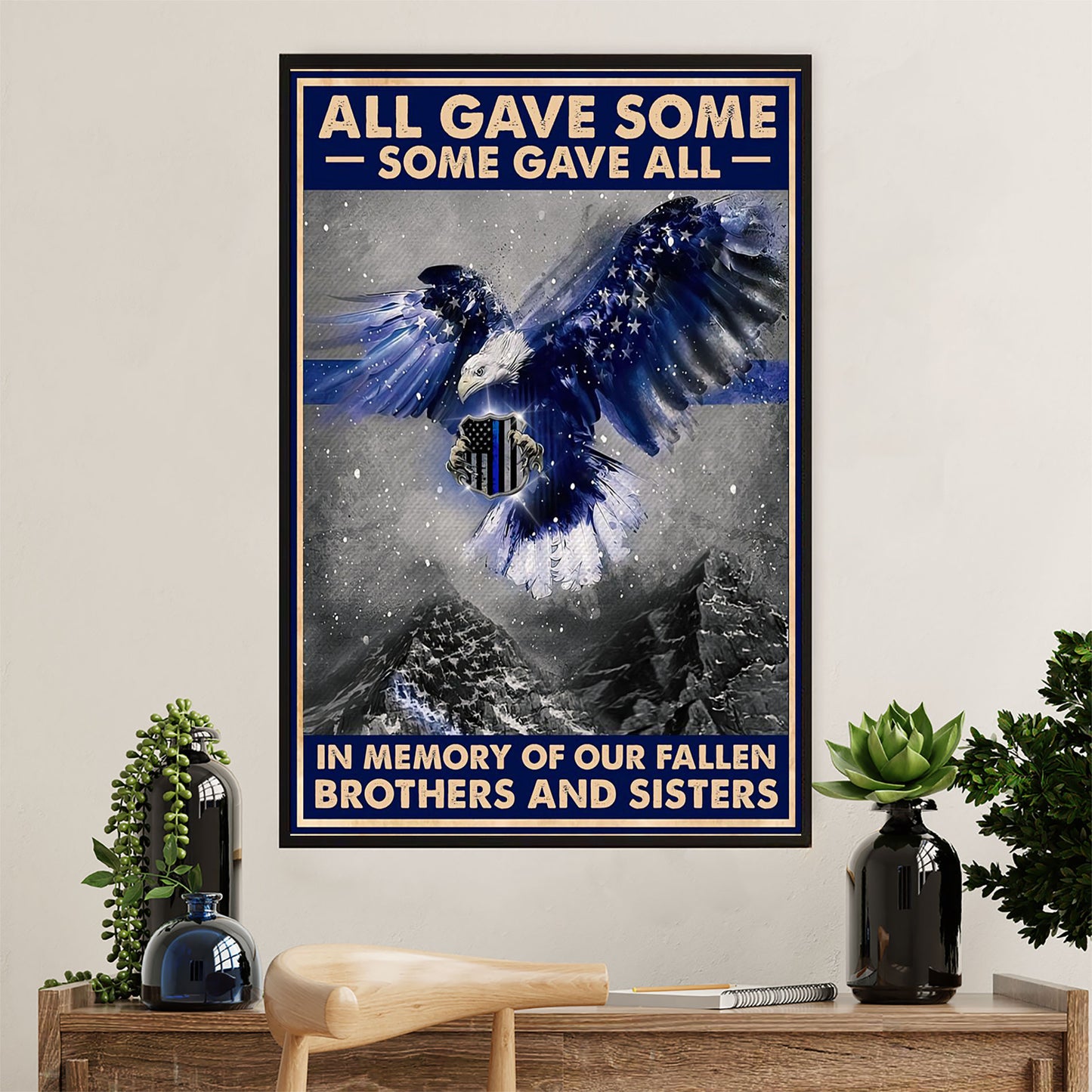 Police Officer Poster | Memorial Brothers & Sisters | Wall Art Gift for Policeman