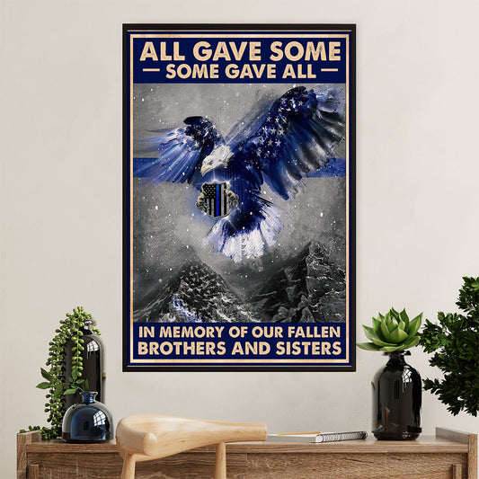 Police Officer Poster | Memorial Brothers & Sisters | Wall Art Gift for Policeman