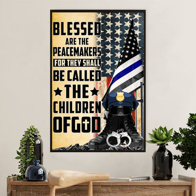 Police Officer Canvas Wall Art | Children Of God | Gift for Policeman