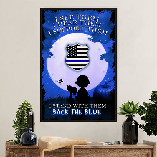Police Officer Poster | Back The Blue | Wall Art Gift for Policeman