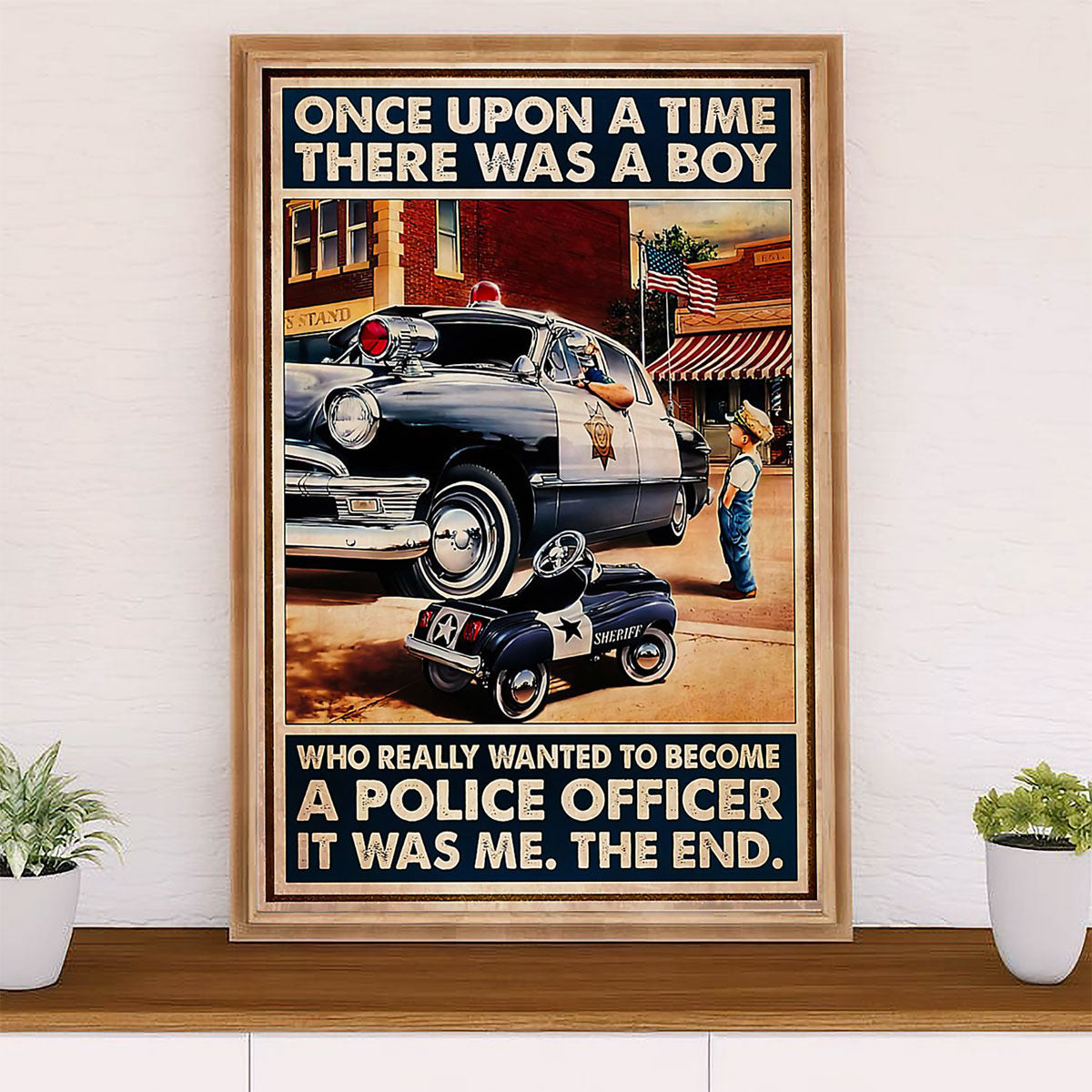 Police Officer Canvas Wall Art | Boy Wanted To Be A Police | Gift for Policeman