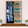 Police Officer Canvas Wall Art | From Dad to Son | Gift for Policeman