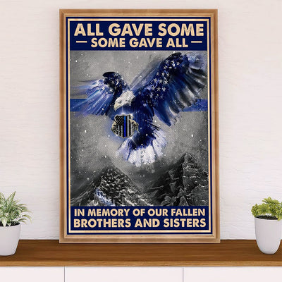 Police Officer Poster | Memorial Brothers & Sisters | Wall Art Gift for Policeman