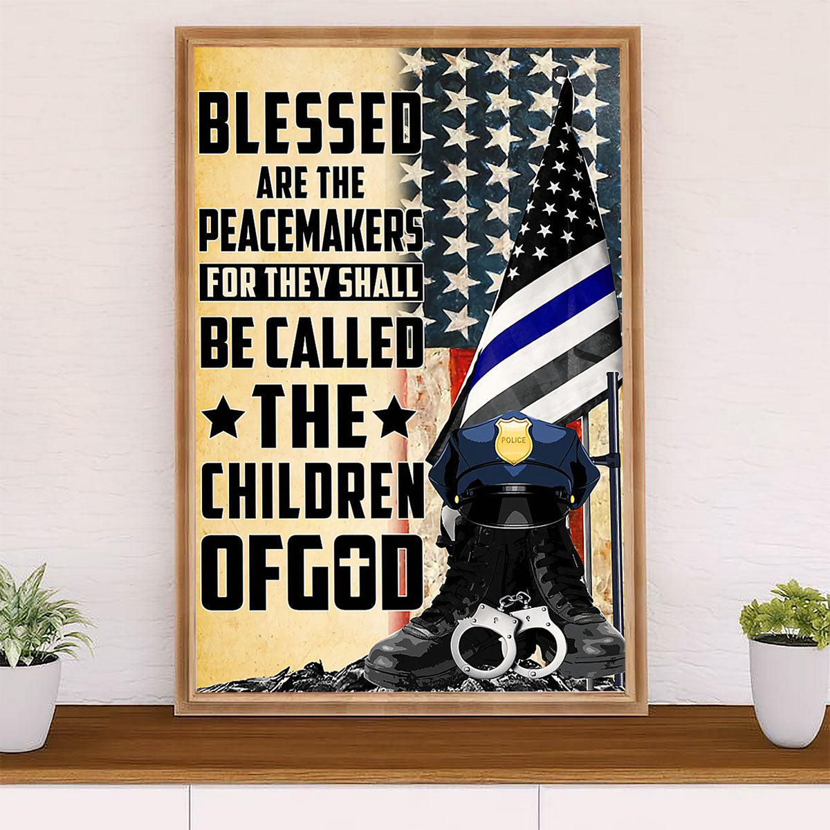 Police Officer Poster | Children Of God | Wall Art Gift for Policeman