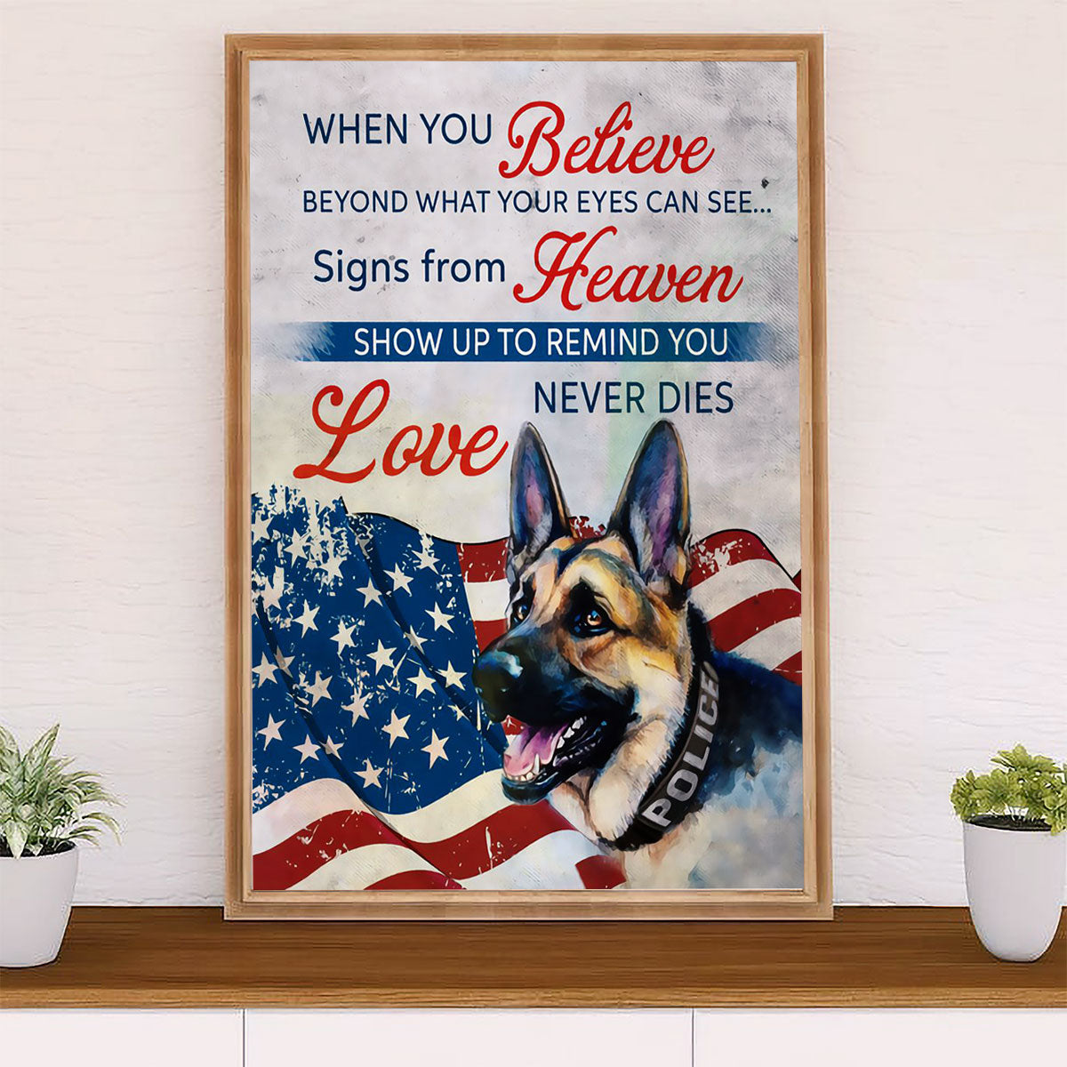Police Officer Poster | When You Believe | Wall Art Gift for Policeman