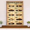 Police Officer Canvas Wall Art | Evolution Of Police Cars | Gift for Policeman