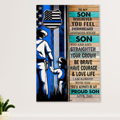 Police Officer Poster | From Dad to Son | Wall Art Gift for Policeman